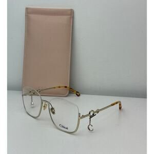 NEW Chloe CH0069O Half Rim Decal Gold Eyeglasses Frames
